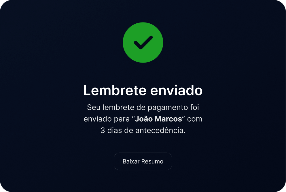 Lembrete enviado